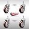 Service Caster 5 Inch SS Maroon Polyurethane Wheel Swivel 3/8 Inch Threaded Stem Caster Set SCC SCC-SSTS20S514-PPUB-MRN-381615-4 - alternate 4